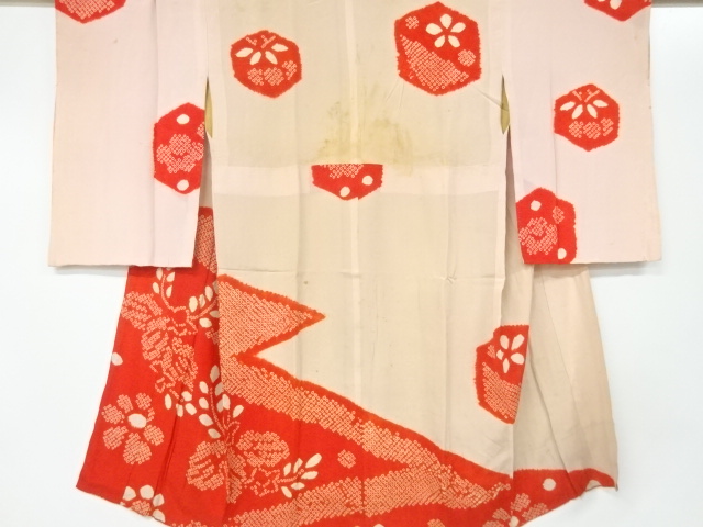 JAPANESE KIMONO / ANTIQUE JUBAN / KINSHA / SILK / SHIBORI / PAULOWNIA